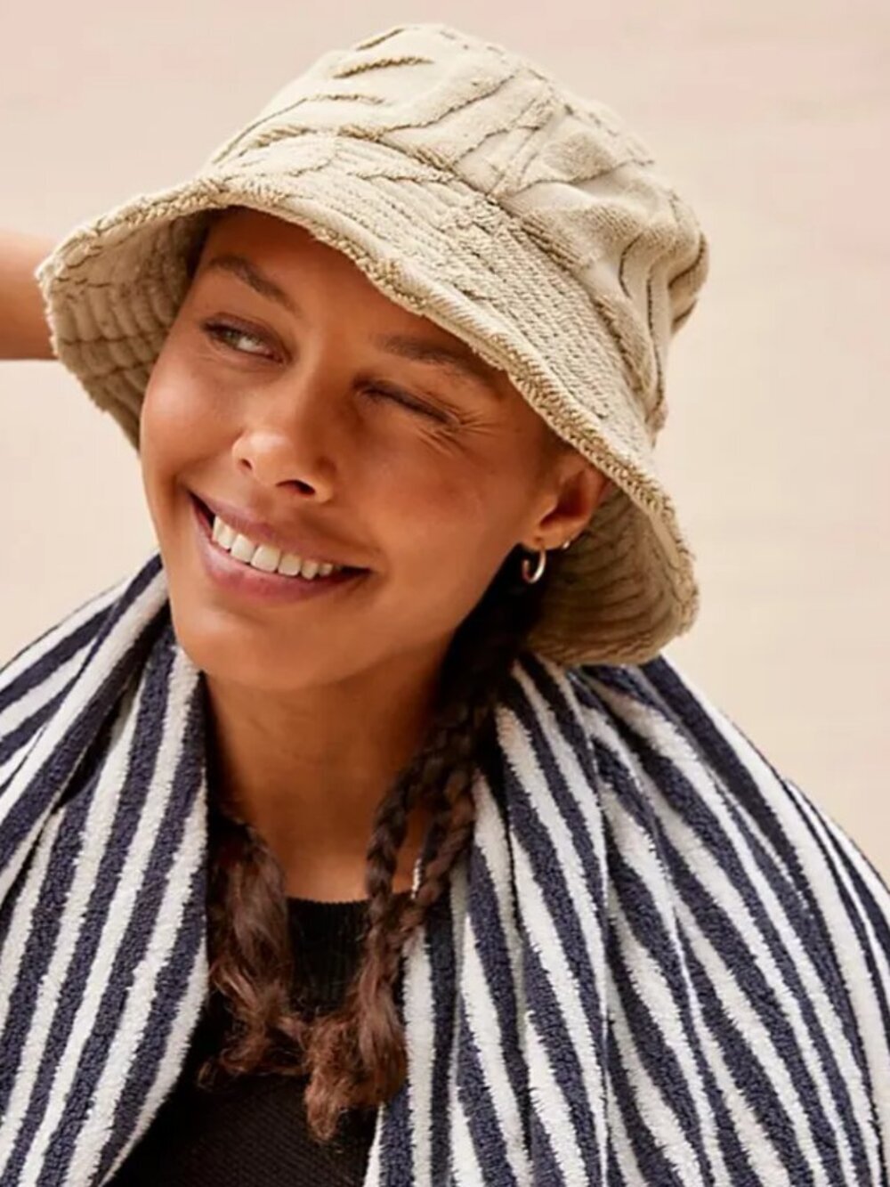 NWT Free People x Solei Solei Sundown Terry Bucket Hat in Sage